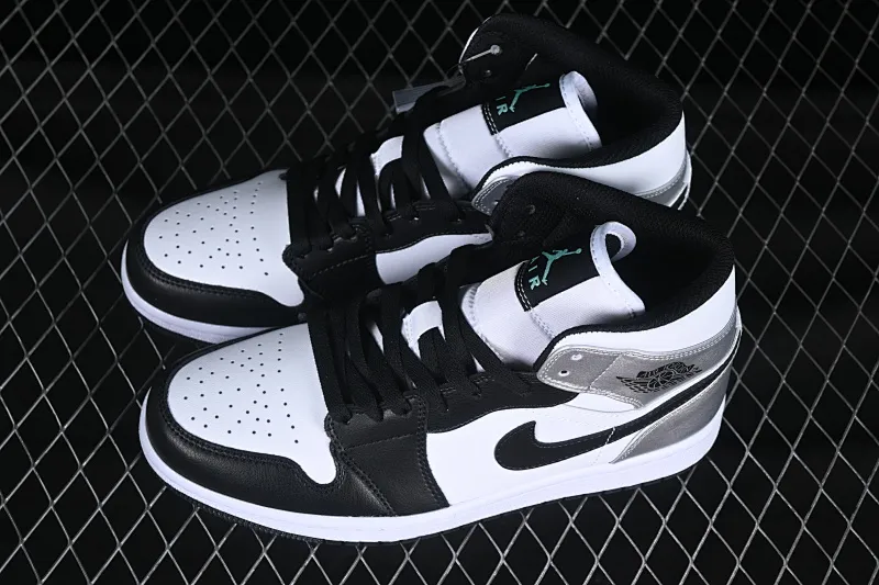 All categories Air Jordan Jordan series basketball shoes Air Jordan 1 Mid Air Jordan 1 Mid AJ1 Joe 1 black and white silver mid-top cultural and casual sneakers DQ8423-103